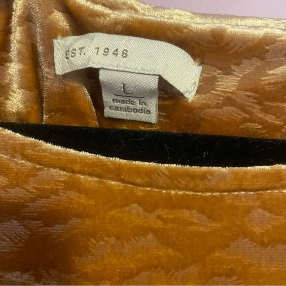 Dress Barn L Golden Burnout Velvet Leopard Print Tunic Top - Picture 4 of 8